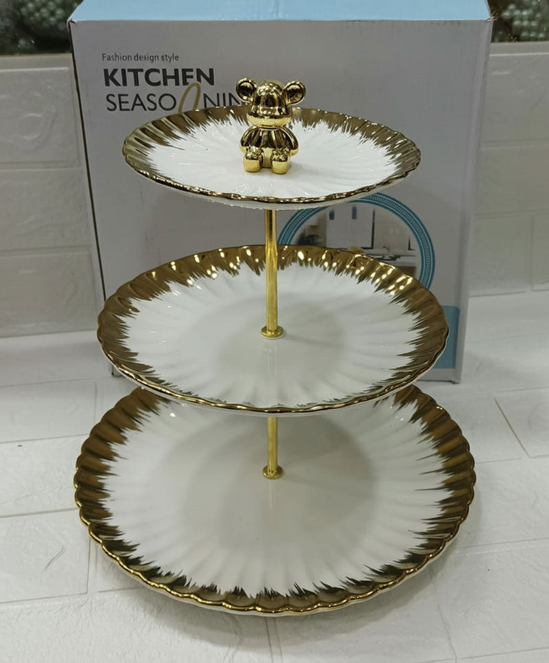 Elegant Multi Layer Cake Stand, Luxury Style 3 Layer Desert Tray, Multi Layer Snack Stand Elegant Multi Layer Cake Stand, Luxury Style 3 Layer Desert Tray, Multi Layer Snack Stand